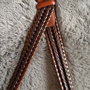 Columbia Dark Brown Braided Leather Trim Belt
